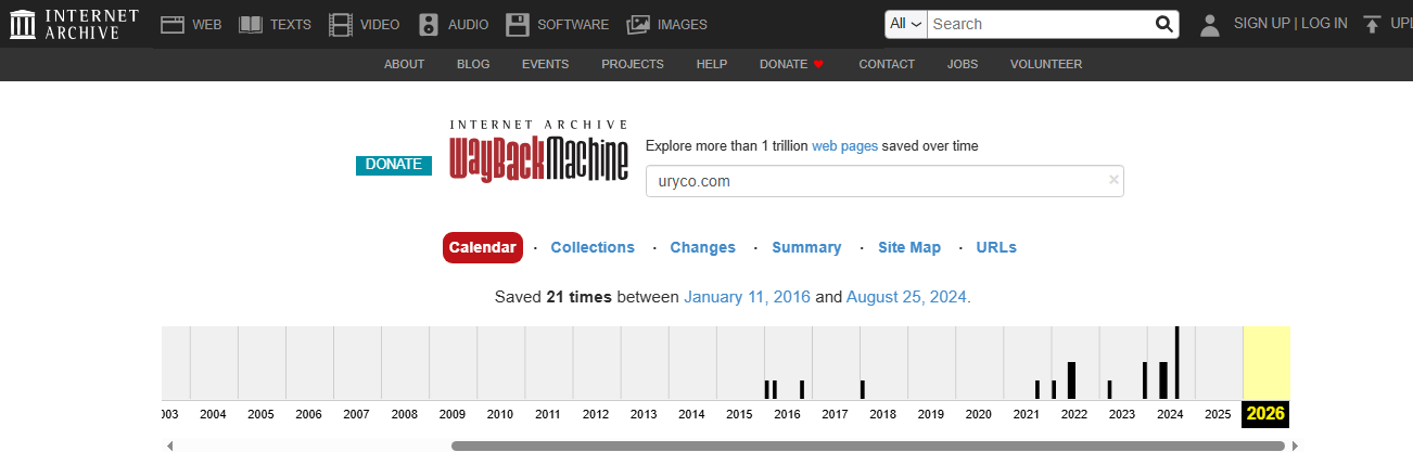 Wayback Machine - Uryco.com